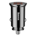 Baseus Car Charger Circular Plastic A+A Dual Quick Charge 3.0 30W Black (CCALL-YD01)