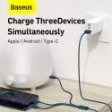 Baseus Cable Superior Series 3-in-1 Fast Charging Data Cable USB to M+L+C 3.5A 1.5m Blue (CAMLTYS-03
