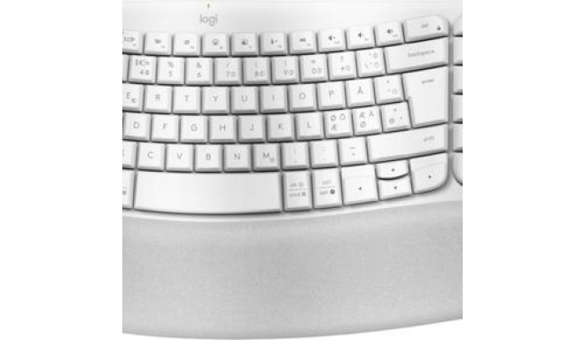 Logitech Wave Keys keyboard RF Wireless + Bluetooth QWERTY Danish, Finnish, Norwegian, Swedish White