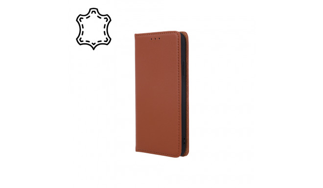 Fusion Genuine Leather Book grāmatveida maks Xiaomi Redmi 12C brūns