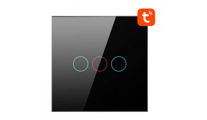 Smart Light Switch WiFi Avatto TS02-EU-B3 3 Way TUYA (black)