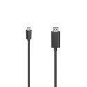Kaabel USB-C - HDMI Hama 3.0m must topeltvarjestus HDMI UltraHD 4K 4096x2160pix monitorile või proje