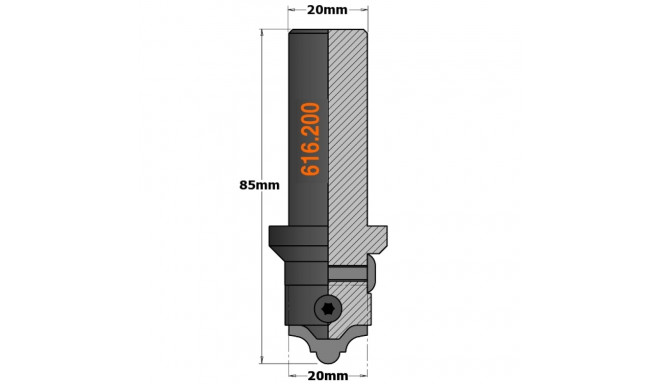 PROFILED KNIFE FOR MDF RH (ROUTER BIT 616.200)