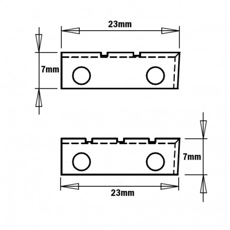 Kõvasulam pöördtera 23x7x1.5 mm 2-RT HM K2020