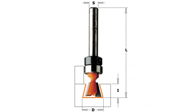 DOVETAIL BIT HW S=6 D=12,7X12,7 14 DEG W/BRNG