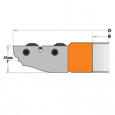PAIR OF KNIVES FOR CUTTER HEADS 694.012 HW 50X25X2 ´´D´´
