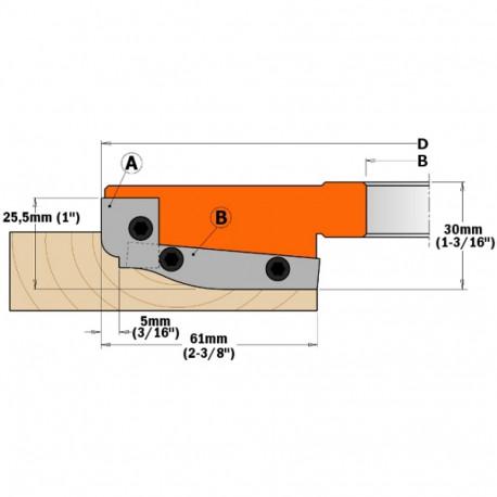 PAIR OF KNIVES FOR RAISED PANELS (19,8x11,9x1,5)