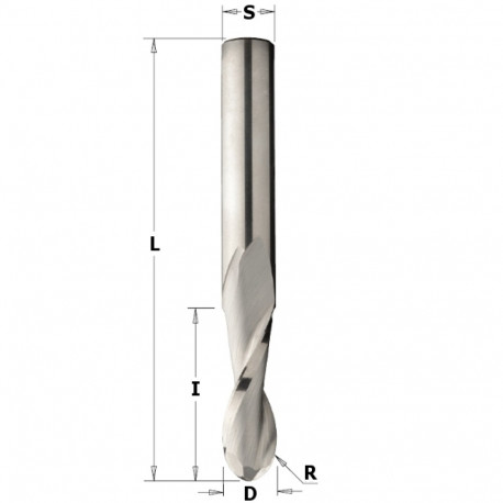 Spiraalfrees, ümar, üles.v HM Z2 D=9.52x28.6x76.2 R=4.76 S=9.52 RH