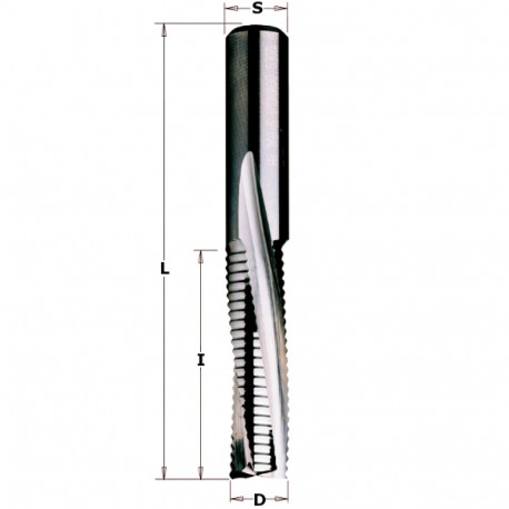 DOWN-CUT SPIRAL BIT SOLID HW D=8X32X80 Z3/R RH