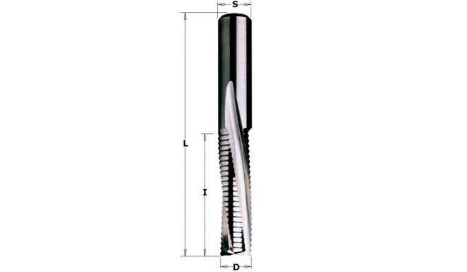 DOWN-CUT SPIRAL BIT SOLID HW D=12x42X90 Z3/R RH
