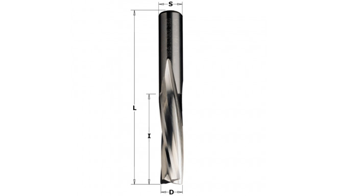 DOWN-CUT SPIRAL BIT SOLID HW D=12x42X90 Z3 RH