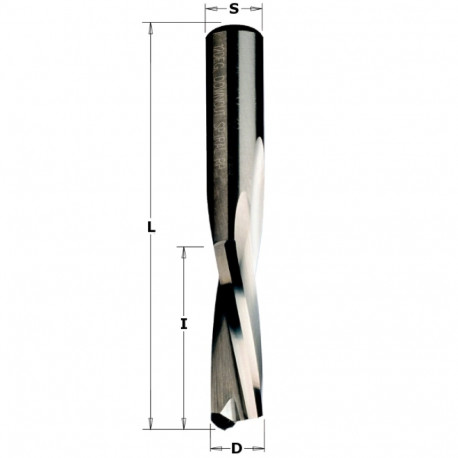 DOWN-CUT SPIRAL BIT SOLID HW D=10X32X80 Z2 RH