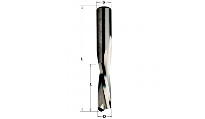 DOWN-CUT SPIRAL BITS,SC D=1/4x3/4 S=1/4 Z=2, RH