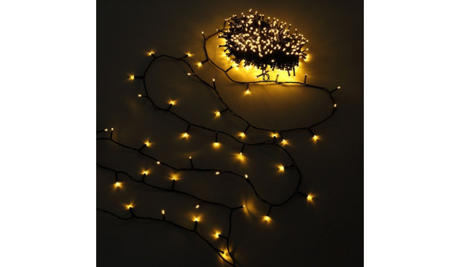 LED Christmas indoor chain / WW - warm white / 200 LEDs / 12W / 8 modes / 12m / IP44 / connectable