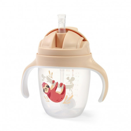 Babyono sippy cup with weighted straw brown 1464/04