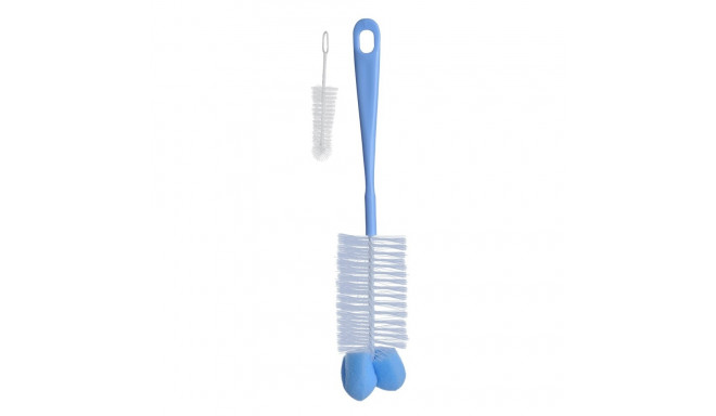 BabyOno Baby bottles and teats brush with mini brush & sponge tip, blue, 720/01