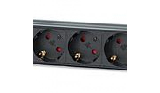 Intellinet 19&quot; 1U Rackmount 7-Way EU 2-pin (CEE 7/3) PDU with Surge Protection, 16A, On/Off