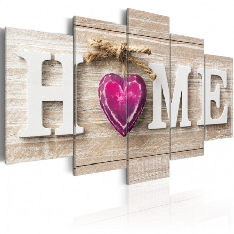 Seinapilt - Home: Pink Heart - 100x50