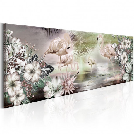 Seinapilt - Flamingoes and Flowers - 150x50