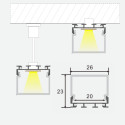 Surface-mounted / built-in anodized aluminum 