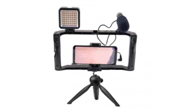 LED lamp set for bloggers with table stand, phone holder, microphone