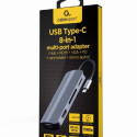 Adapter USB-C 8in1, HDMI, USB-C, PD, VGA, USB 3.1, 2.0, audio, card reader