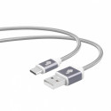 Cable USB - USB C 1.5 m gray tape premium