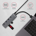 Hub HUE-MSA 4x USB3.2 Gen 1 SWITCH, metal, micro USB power IN, 20cm USB-A cable