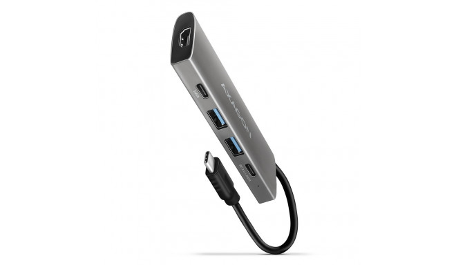 Hub HMC-5G2 2x USB-A + 2x USB-C + HDMI, USB-C 3.2 Gen 2 10Gbps, PD 60W, 13cm USB-C cable