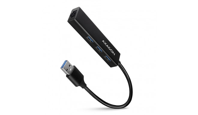 Hub HMA-GL3A 3x USB-A + GLAN, USB3.2 Gen 1, metal, 20cm USB-A cable