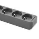 Qoltec extension cord 5 sockets 1.8m, grey