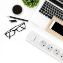 Power strip 5 sockets, 1.8m, White
