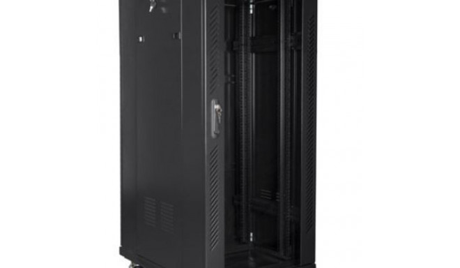 19 inch RACK installation cabinet, standing 37u 800x1000 black LCD glass door (flat pack)