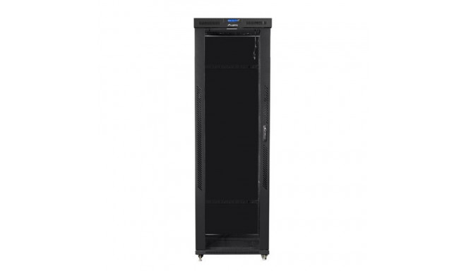 Installation cabinet rack 19 47U 800x1000 black, glass door LCD (Flat pack)