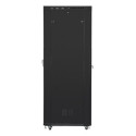 Installation cabinet rack 19 47U 800x1000 black, glass door LCD (Flat pack)