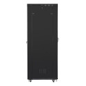 Installation cabinet rack 19 47U 800x1000 black, glass door LCD (Flat pack)