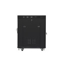 Installation cabinet rack 19 15U 600x800 black, glass door lcd (flat pack)