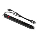 Power strip for RACK 1U 16A, PDU, 8xSCHUKO, 2m