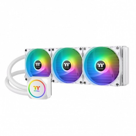 The Thermaltake TH360 ARGB Snow is an all-in-one (AIO) liquid CPU cooler designed f