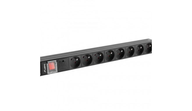 Power strip PDU rack 19 inch 1U 16A 8X 230V PL 2 black