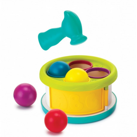 The B-Kids Hammer Drum Ball Drop is a multi-functional developmental toy designed f