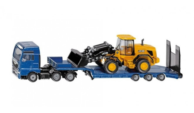 MAN truck with JCB tow truck and wheel loader