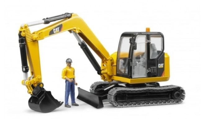 Brudder CAT Mini excavat or with worker