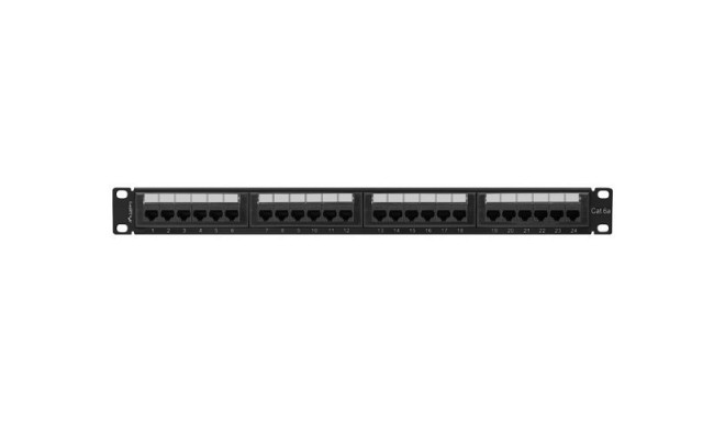 Patch panel 24 port 1U KAT6A CZARNY PPUA-1024-