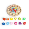 Iwood wooden baby puzzle Clock Shape