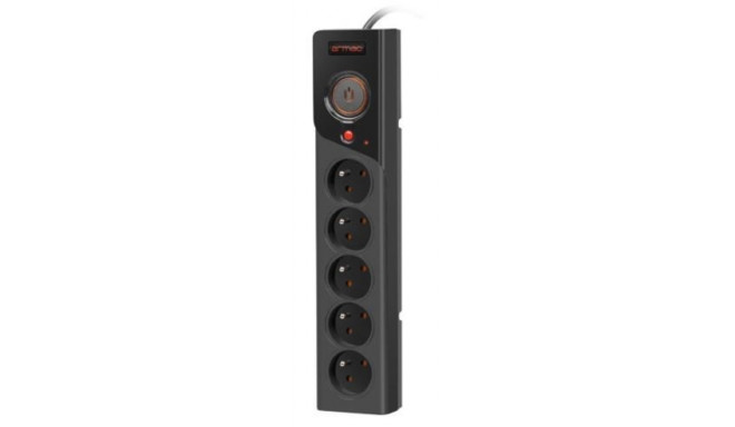 Power strip Z5 5m 5x230V 10A Z5/50/CZ black