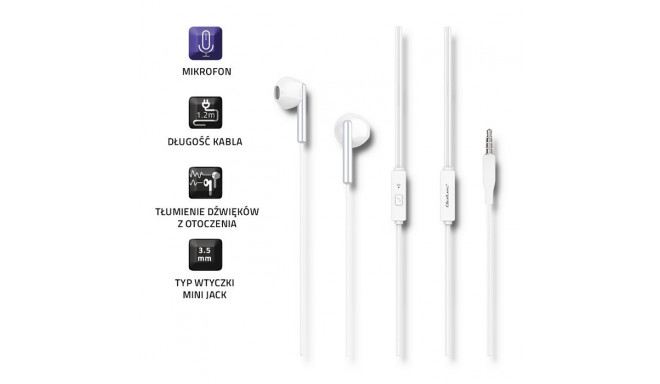 In-ear headphone + microphone, white