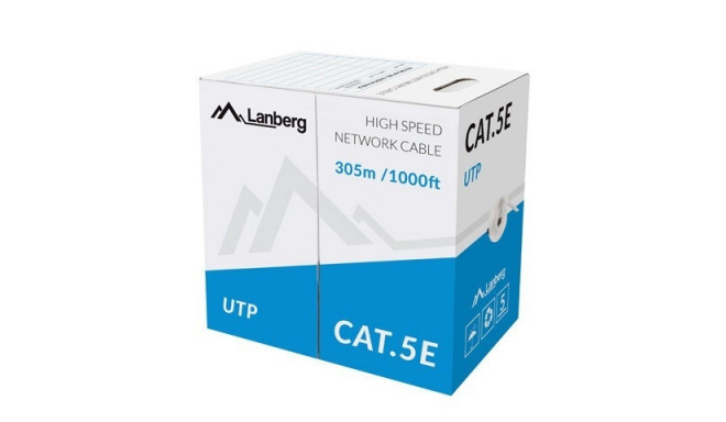 Cable UTP Cat.5E CU 305 m drut grey
