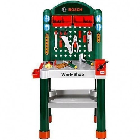 The Bosch Workbench with 79 accessories is a comprehensive toy tool station designe
