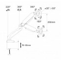 Gas desk holder for 1 LED/LCD monitor 10-32" L-17GD